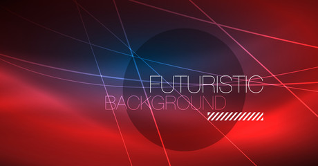 Neon glowing magic background, neon banner, night sky wallpaper. Magic light effect. Christmas abstract pattern.