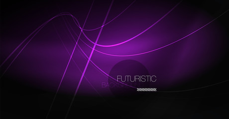 Digital technology abstract background - neon geometric design. Abstract glowing lines. Colorful techno background. Futuristic shape.