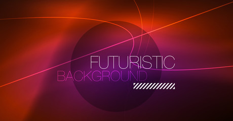 Neon glowing magic background, neon banner, night sky wallpaper. Magic light effect. Christmas abstract pattern.