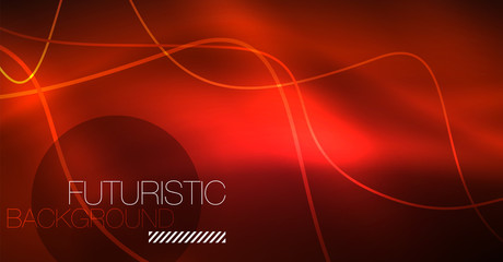 Neon lines wave background. Abstract composition
