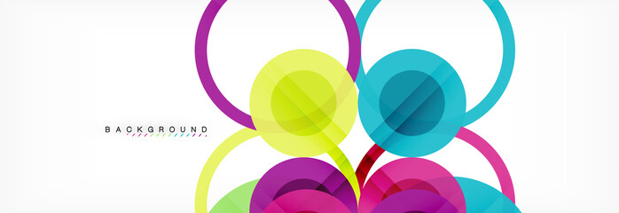Abstract colorful geometric composition - multicolored circle background