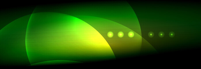 Fototapeta premium Vector blurred neon glowing circles with flowing and liquid light concept, energy magic fantastic abstract background