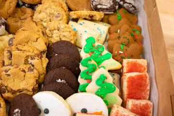 Assortment of Christmas Cookies in a box