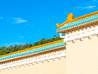 Beautiful architecture building exterior of national palace museum in taipei taiwan - obrazy, fototapety, plakaty