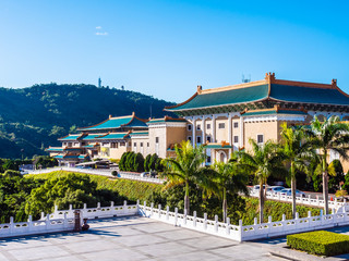 Beautiful architecture building exterior of national palace museum in taipei taiwan