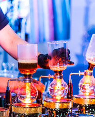 Showcase Syphon Coffee maker by syphonist./ Syphon Coffee or Vacuum Coffee is full immersion...
