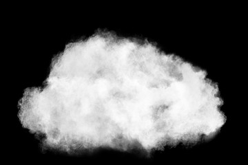 White powder explosion on black background. 