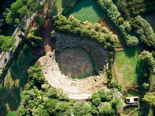 the ruins of a Roman Amphitheater in Sturi Tuscany