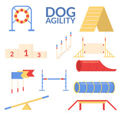 Dog agility jumping obstacle set