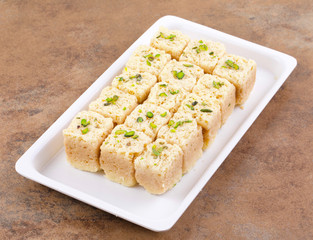 Indian Traditional Famous Sweet Food Mysore Pak or Mysoor Pak