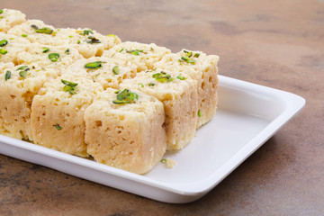Indian Traditional Famous Sweet Food Mysore Pak or Mysoor Pak