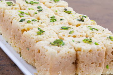 Indian Traditional Famous Sweet Food Mysore Pak or Mysoor Pak