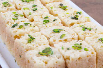 Indian Traditional Famous Sweet Food Mysore Pak or Mysoor Pak