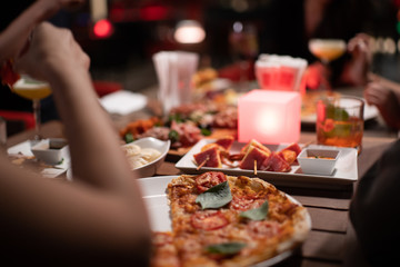 food on table evening
