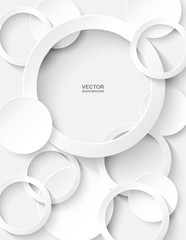 Abstract. Circle white Background ,light and shadow.Vector