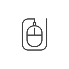 Computer mouse outline icon. linear style sign for mobile concept and web design. PC mice simple line vector icon. Symbol, logo illustration. Pixel perfect vector graphics