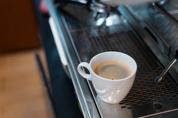 black coffee lover on coffee maker