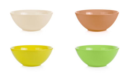 set bowl on white background