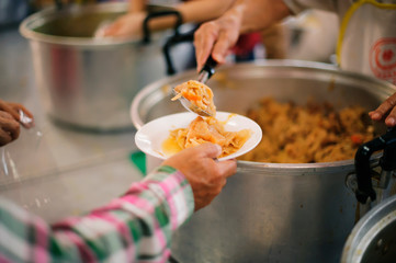free food for poor and homeless people donates food to food less people : Food concept of hope