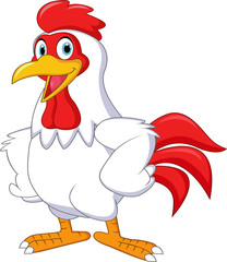 Cartoon rooster posing 
