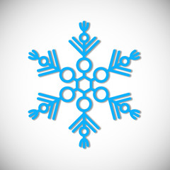 Vector illustration, icon of winter snowflake