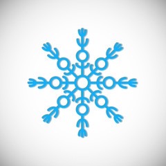 Vector illustration, icon of winter snowflake