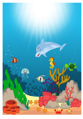 Beautiful Underwater World Cartoon