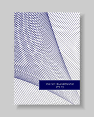 Cover template of line art design. Abstract vector mesh background, blue, gray intersecting lines. Layout A4 with text box for brochure, portfolio, leaflet, annual report, poster. EPS10 illustration