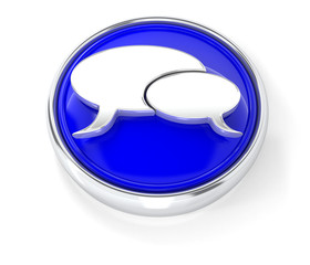 Speech icon on glossy blue round button