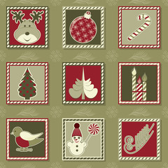 Set of vector christmas illustrations. Can be used as Christmas cards, invitation, flyer