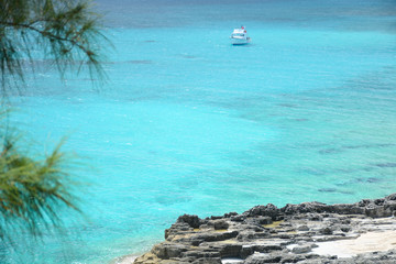 NASSAU, BAHAMAS - MAY 3, 2018: Beautiful beach in historic Clifton Heritage National Park