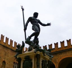 Fountain of Neptune in Bologna, Italy