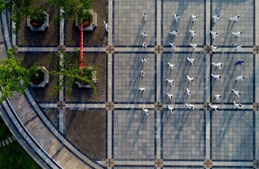 Aerial photo of Chinese tai chi