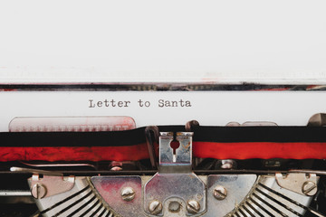 Typewriter vintage style text "letter to santa"