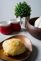 delicious ensaymada or cheese bun.  favorite snack of Filipinos