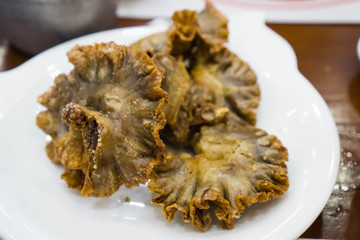 chicharon bulaklak or fried pork intestine