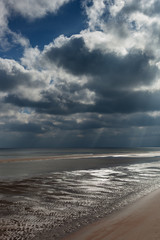 Cloudy summer day by Baltic sea.