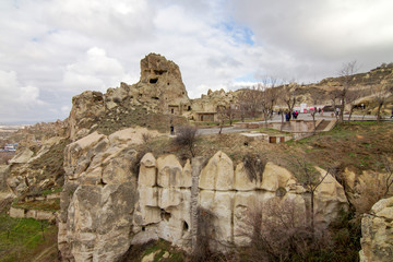 Fototapeta na wymiar Panorami di Goreme e Uchisar, Cappadocia (Torchia)