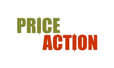 Stock market and exchange. Price action emblem with japanese candles