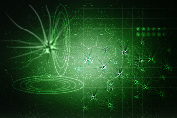 3d rendering Virus bacteria cells background