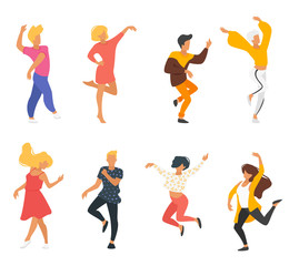 Dancing people silhouette