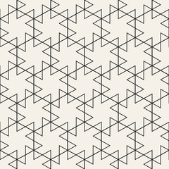 Fototapeta premium Vector seamless geometric pattern. Simple abstract lines lattice. Repeating triangle elements stylish background.
