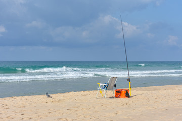 Fototapeta na wymiar fishing by the sea