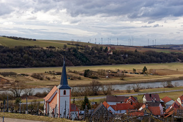 Landschaft und Weinberge bei Stammheim, Landkreis Schweinfurt, Unterfranken, Franken,  Bayern,...