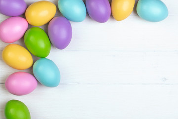 Fototapeta na wymiar Multi-colored easter eggs on a white background