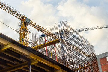 Construction of new modern residential building