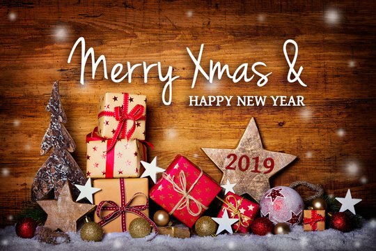 Merry Christmas and happy new year 2019  -  Greeting Card