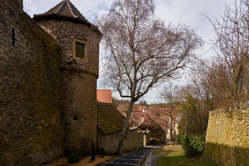 Fototapeta premium Historische Altstadt von Dettelbach, Landkreis Kitzingen, Unterfranken, Franken, Bayern, Deutschland