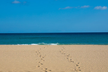 Footprints at the beach