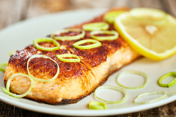 Grilled salmon fillet